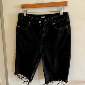 Paige Distressed Black Denim Short (size 27)